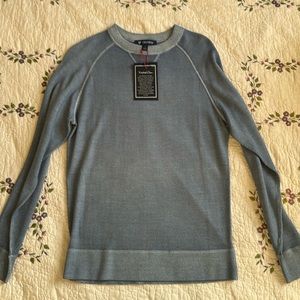 Cremieux washed down extra fine merino wool seater small blue